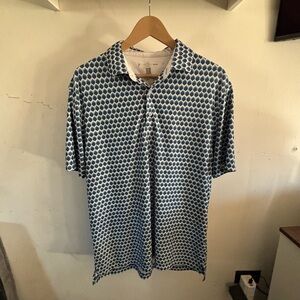 Hickey Freeman Blue Geometric Polo Shirt